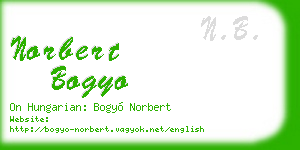 norbert bogyo business card